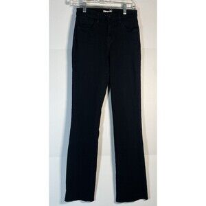 L'Agence Oriana Jeans High Rise Straight Noir Black  Stretch Denim Size 25 USA